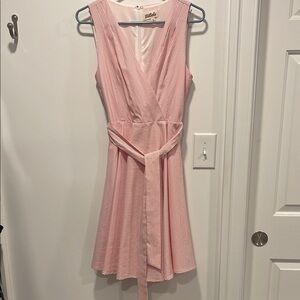 Listiele Pink Wrap Tie Front Sundress